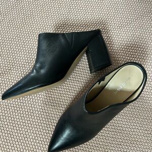 Black Leather Mules by Marc Fisher Size 8.5